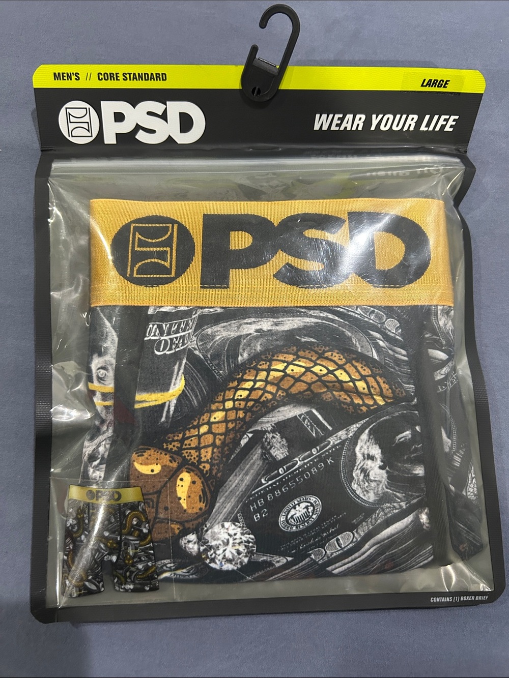 PSD Mamba Money Black Boxer Briefs with Gold Waistband